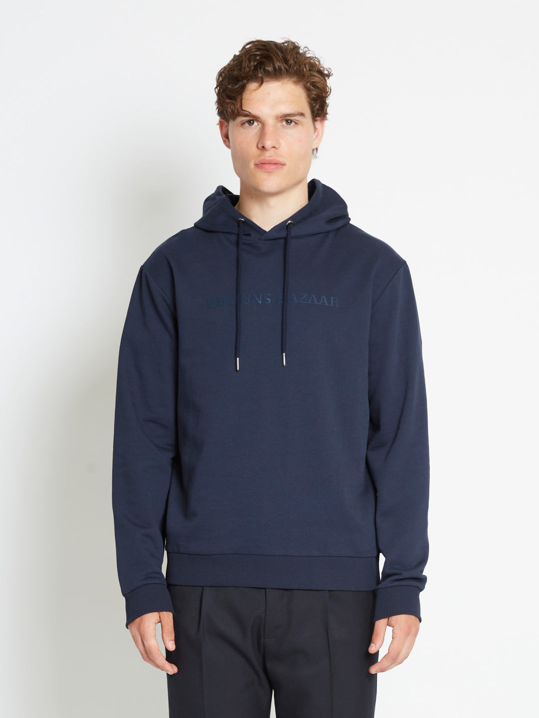 Bruuns Bazaar Men BertilBB hoodie Sweatshirt Navy