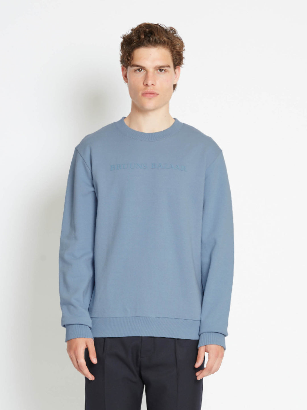 Bruuns Bazaar Men BirkBB Crew Neck Sweatshirt Ash blue
