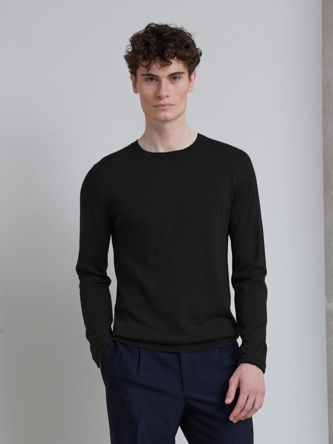 Bruuns Bazaar Men CharlesBB Crew Neck Knit Black