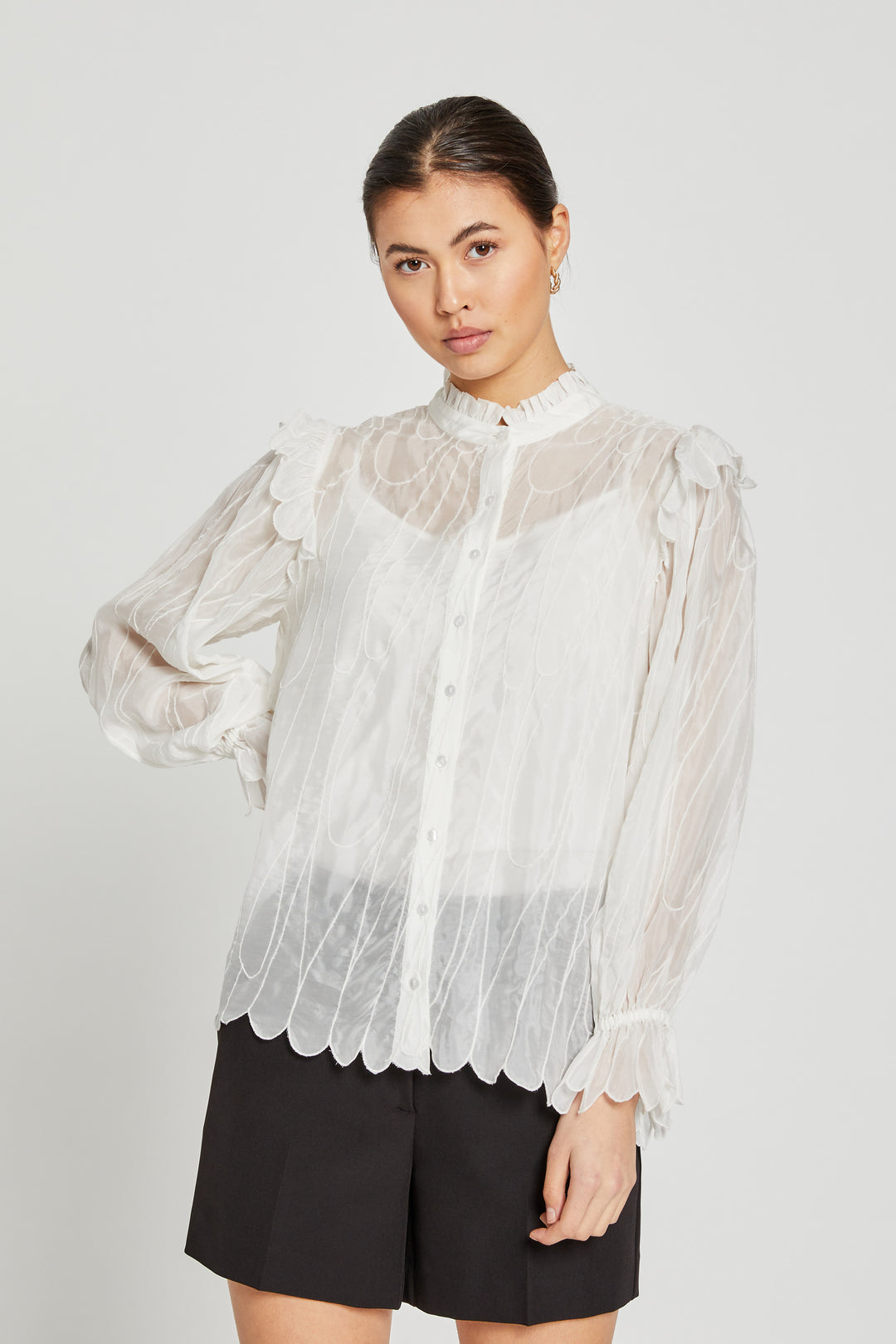 Bruuns Bazaar Women CyperusBBCaro shirt blouse Snow White