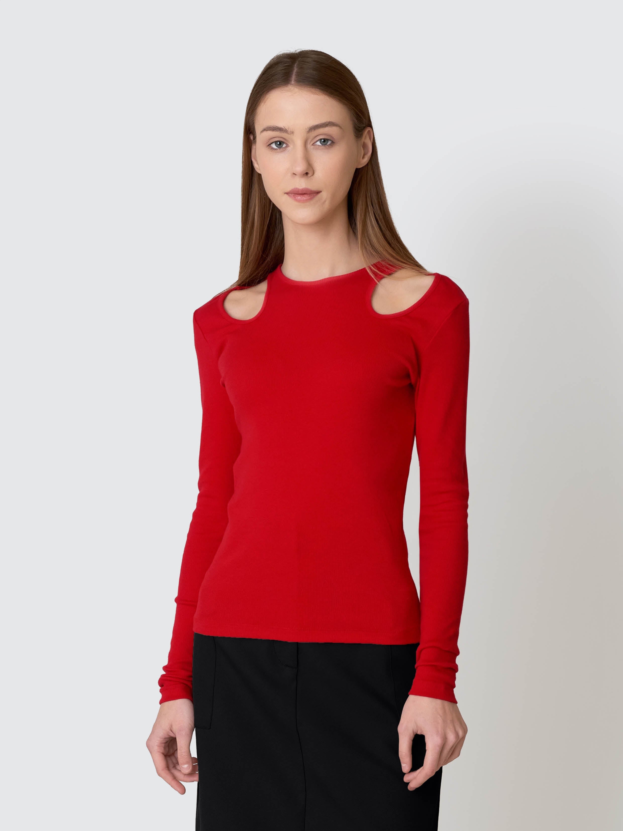 Fiona Box Top Bluse Feuerrot