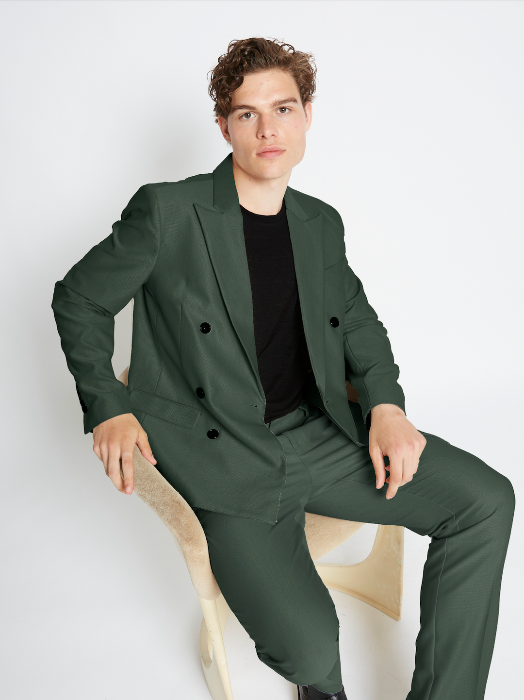 Bruuns Bazaar Men LinoBBDouble blazer Blazer Frosty Spruce