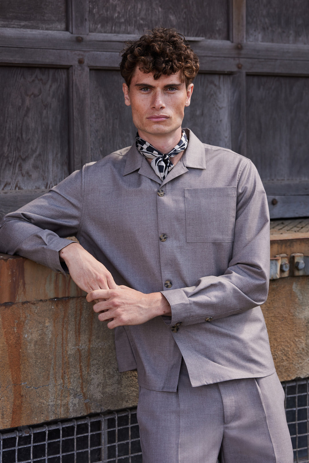 Bruuns Bazaar Men MicksBBStone shacket Shirts .Sand