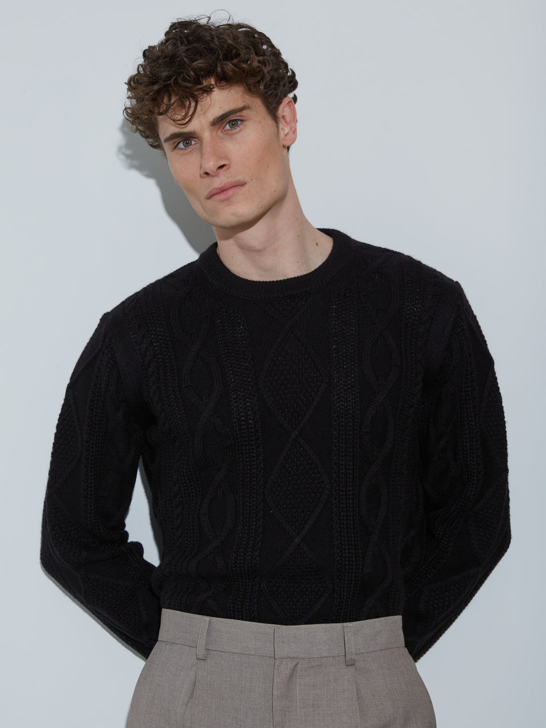 Bruuns Bazaar Men RaymondBBCable knit Knit Black