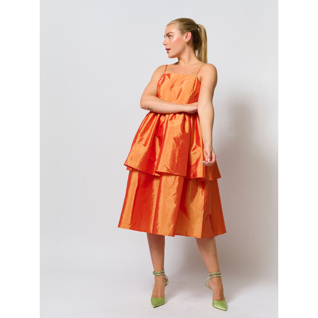 Orange 2024 taffeta dress