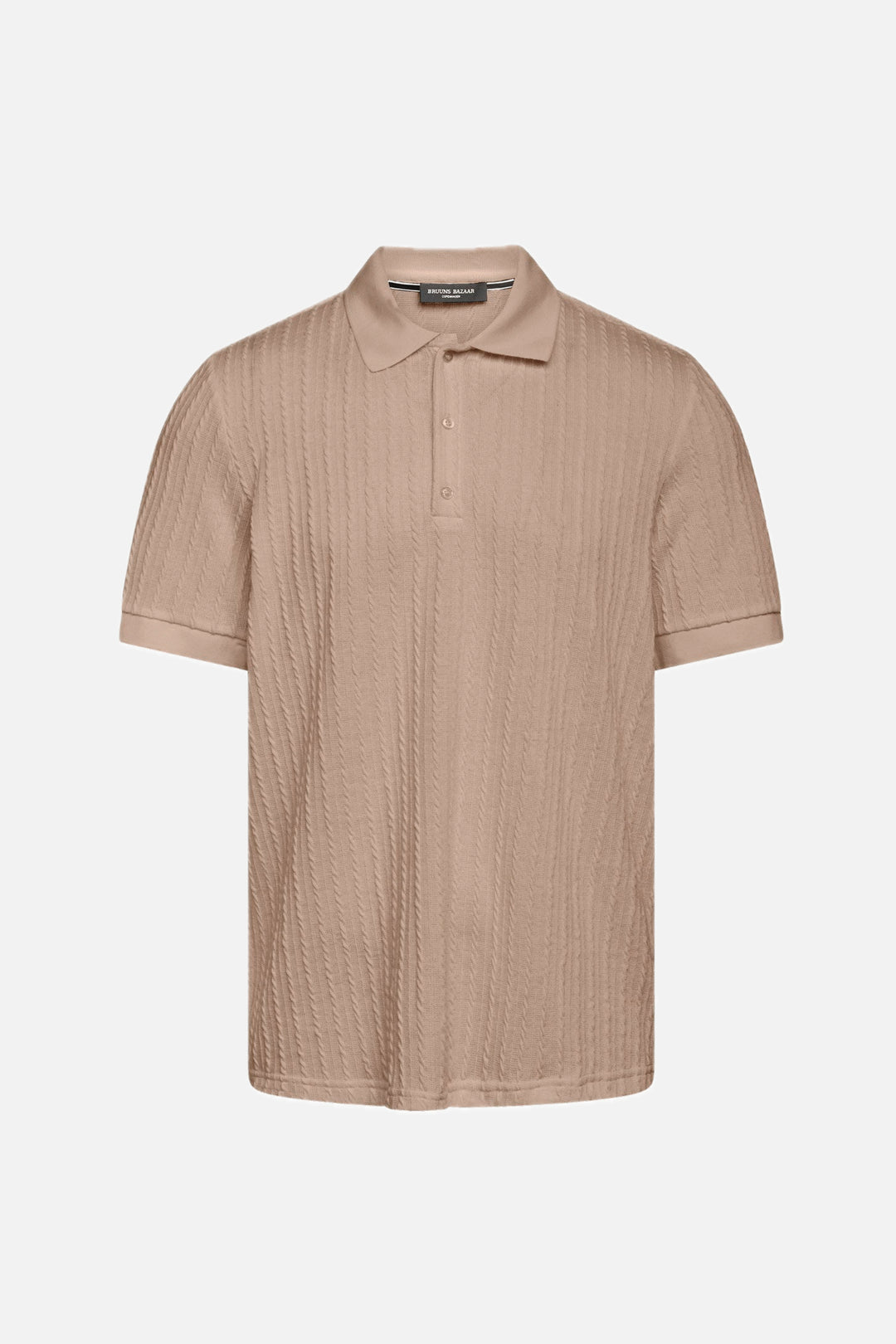 Bruuns Bazaar Men TwistedBBGonzales polo t-shirt T-shirts .Sand
