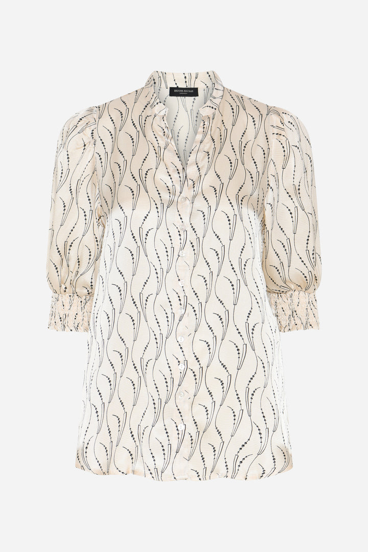 Bruuns Bazaar Women AcaraBBLicys shirt Shirts Wavy print White cream