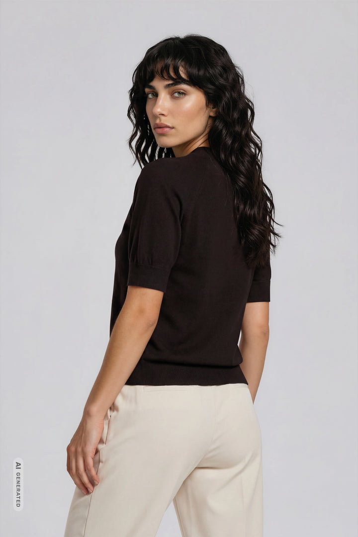 Bruuns Bazaar Women AnemoneBBHalias knit Knit Chocolate brown