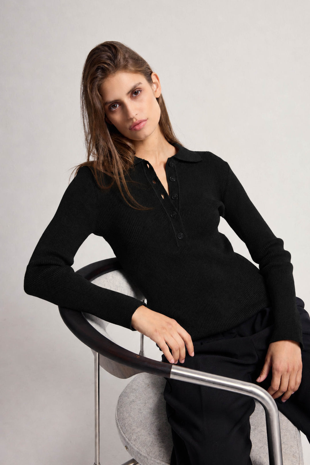 Bruuns Bazaar Women AnemoneBBValea knit polo Knit Black