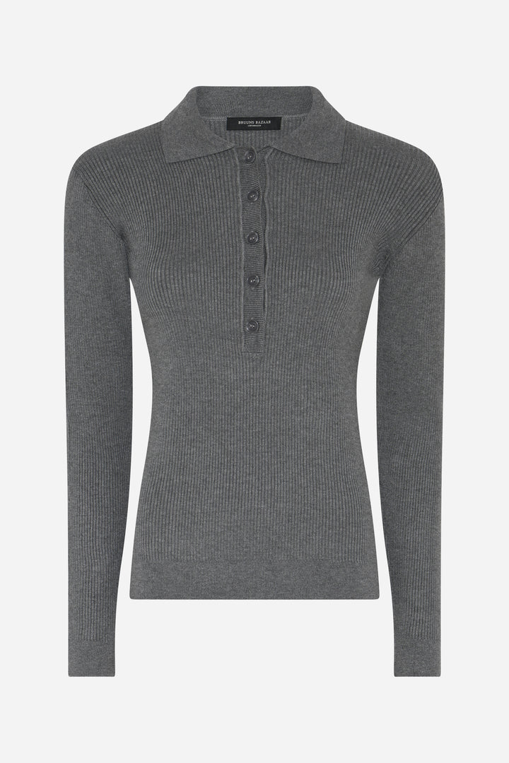 Bruuns Bazaar Women AnemoneBBValea knit polo Knit Grey mel