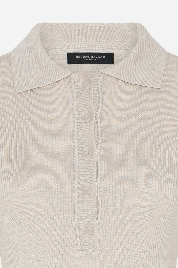 Bruuns Bazaar Women AnemoneBBValea knit polo Knit Sand Melange