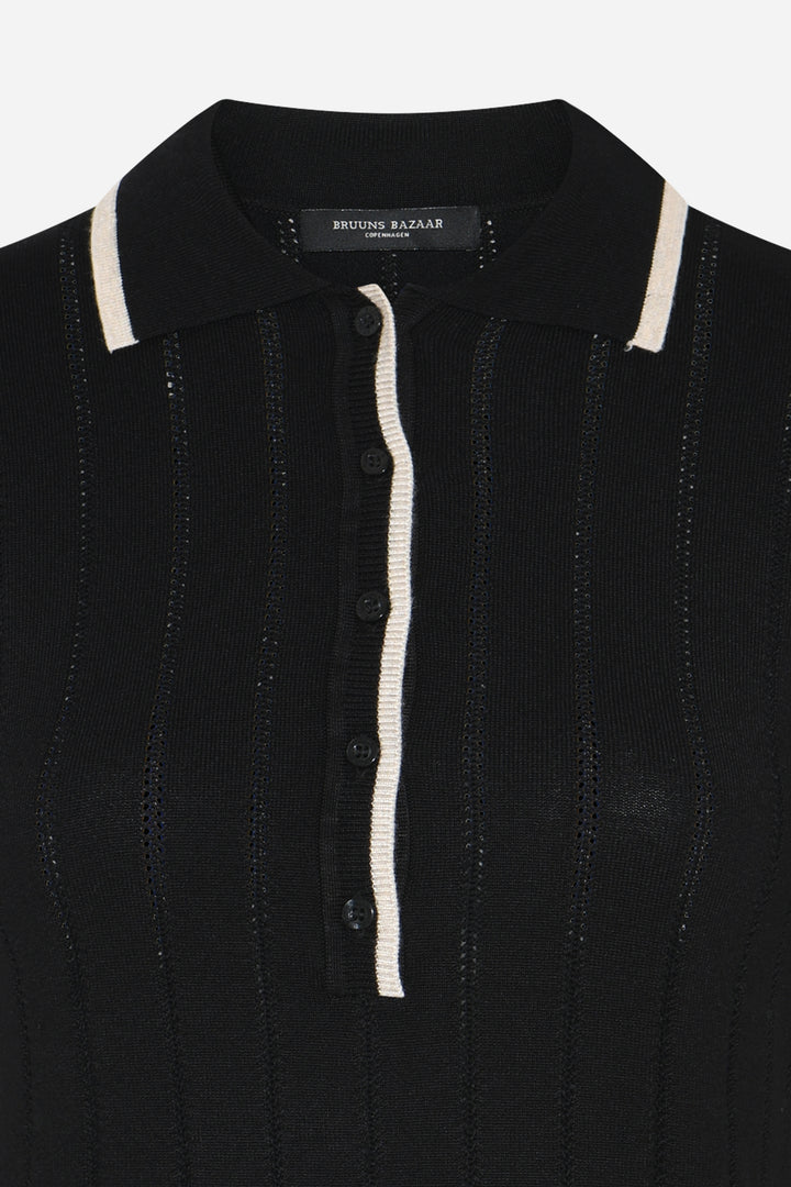 Bruuns Bazaar Women AnemoneBBValnenzia knit polo Knit Black
