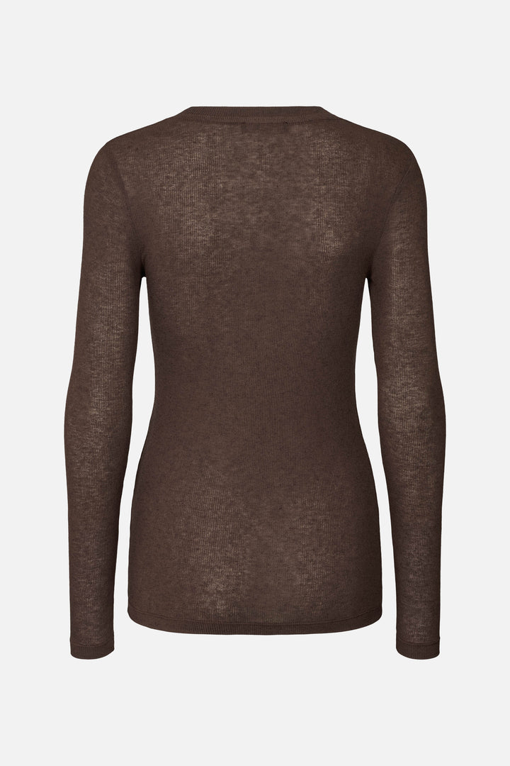 Bruuns Bazaar Women AngelaBB LS T-shirt T-shirts Dark Brown