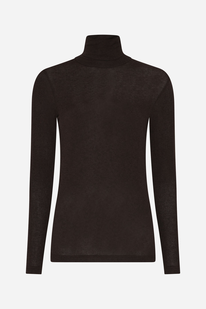 Bruuns Bazaar Women AngelaBB Roll neck T-shirts Dark Brown