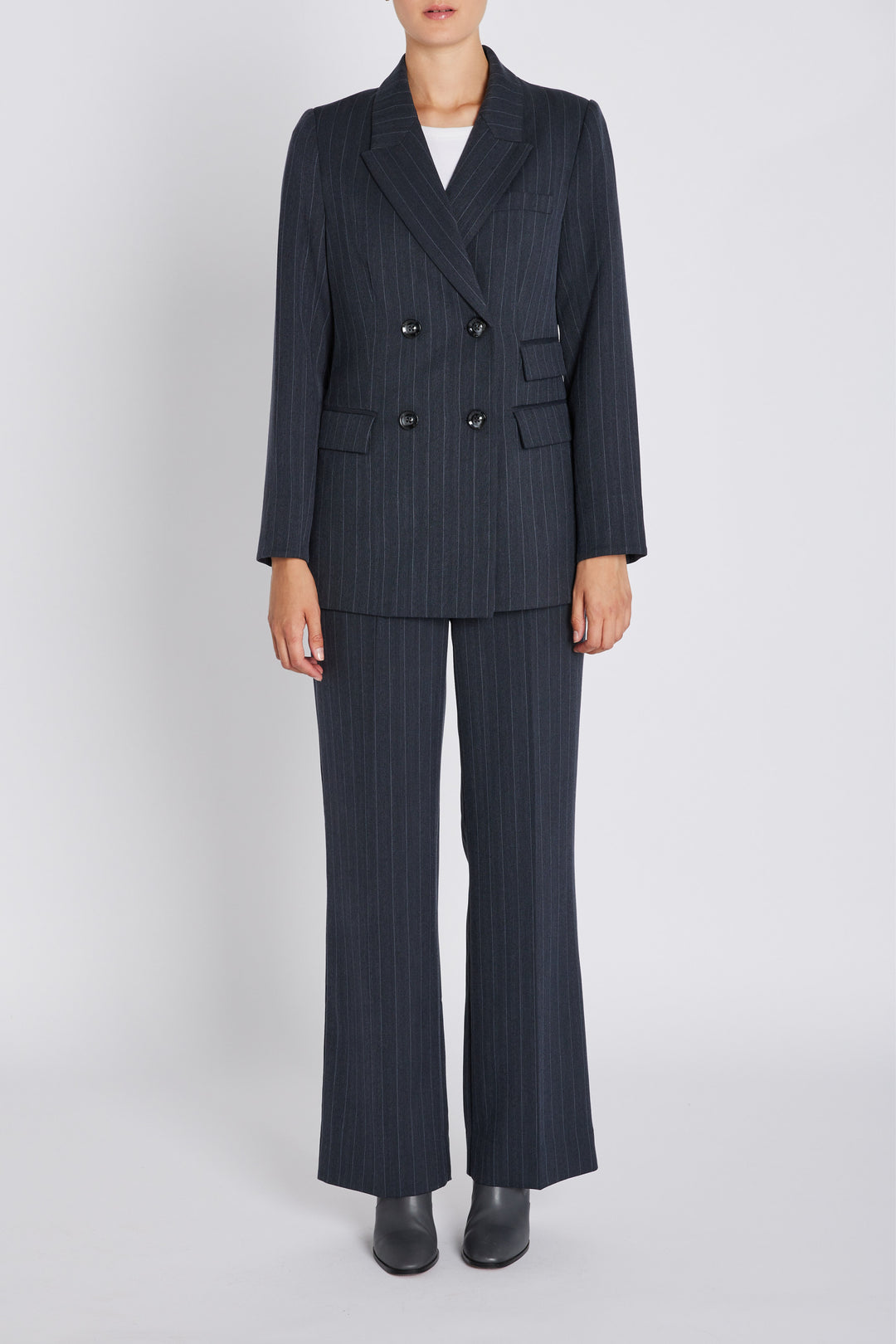 Bruuns Bazaar Women ApricotBBLinda blazer Blazer Herringbone blue pin stripe