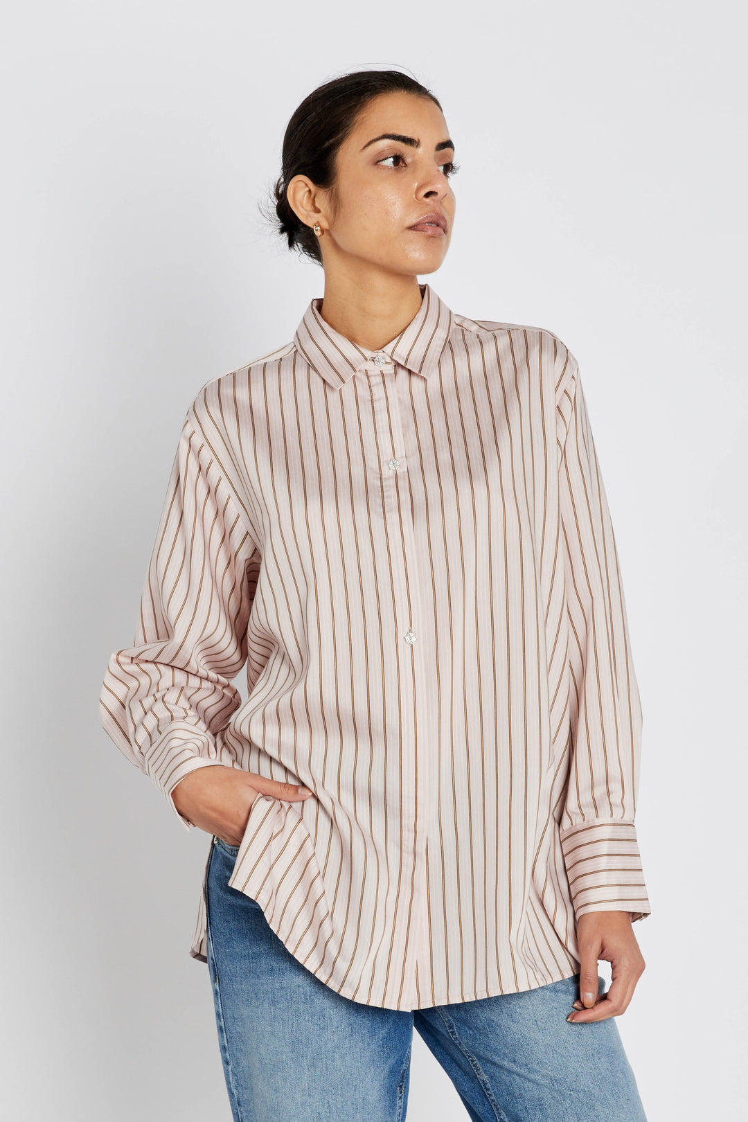 Bruuns Bazaar Women ArengaBBYina shirt Shirts Primrose Pink stripe