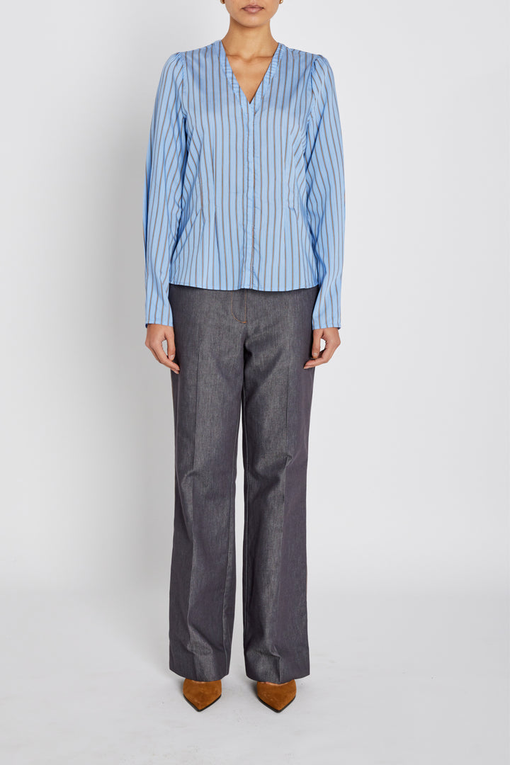 Bruuns Bazaar Women ArengaBBZea shirt Shirts Sky Blue stripe