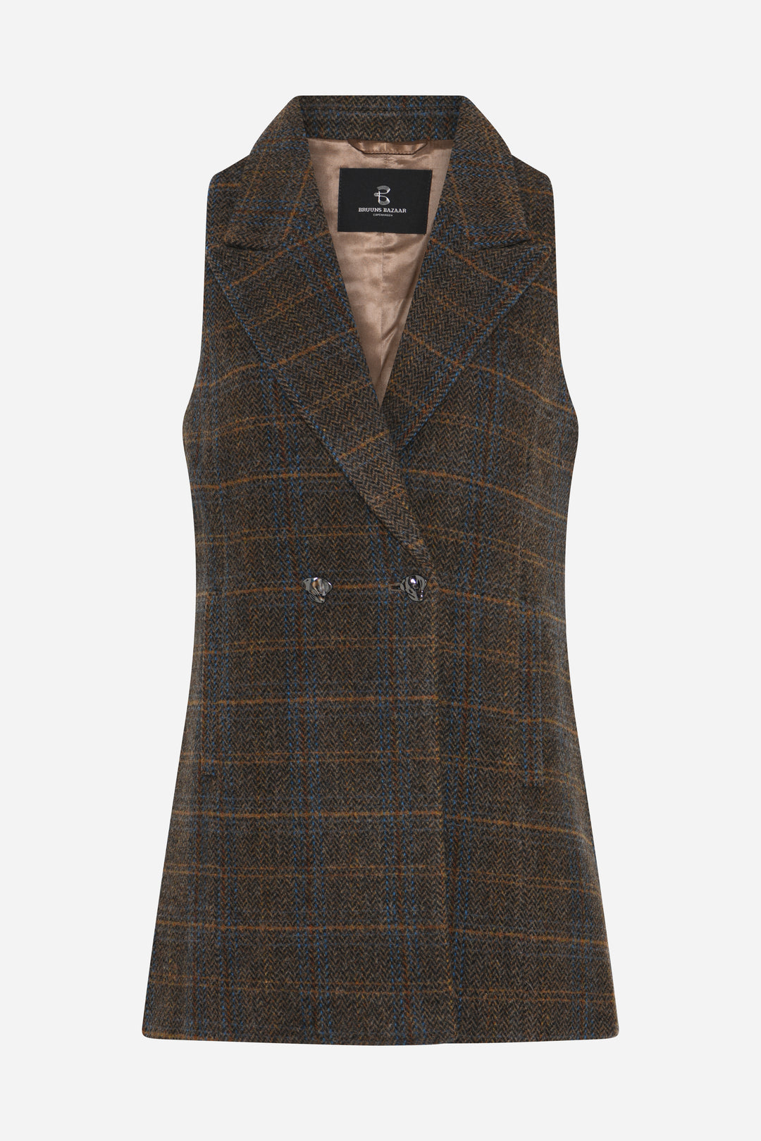 Bruuns Bazaar Women AroniaBBLiann waistcoat Vest Brown Check