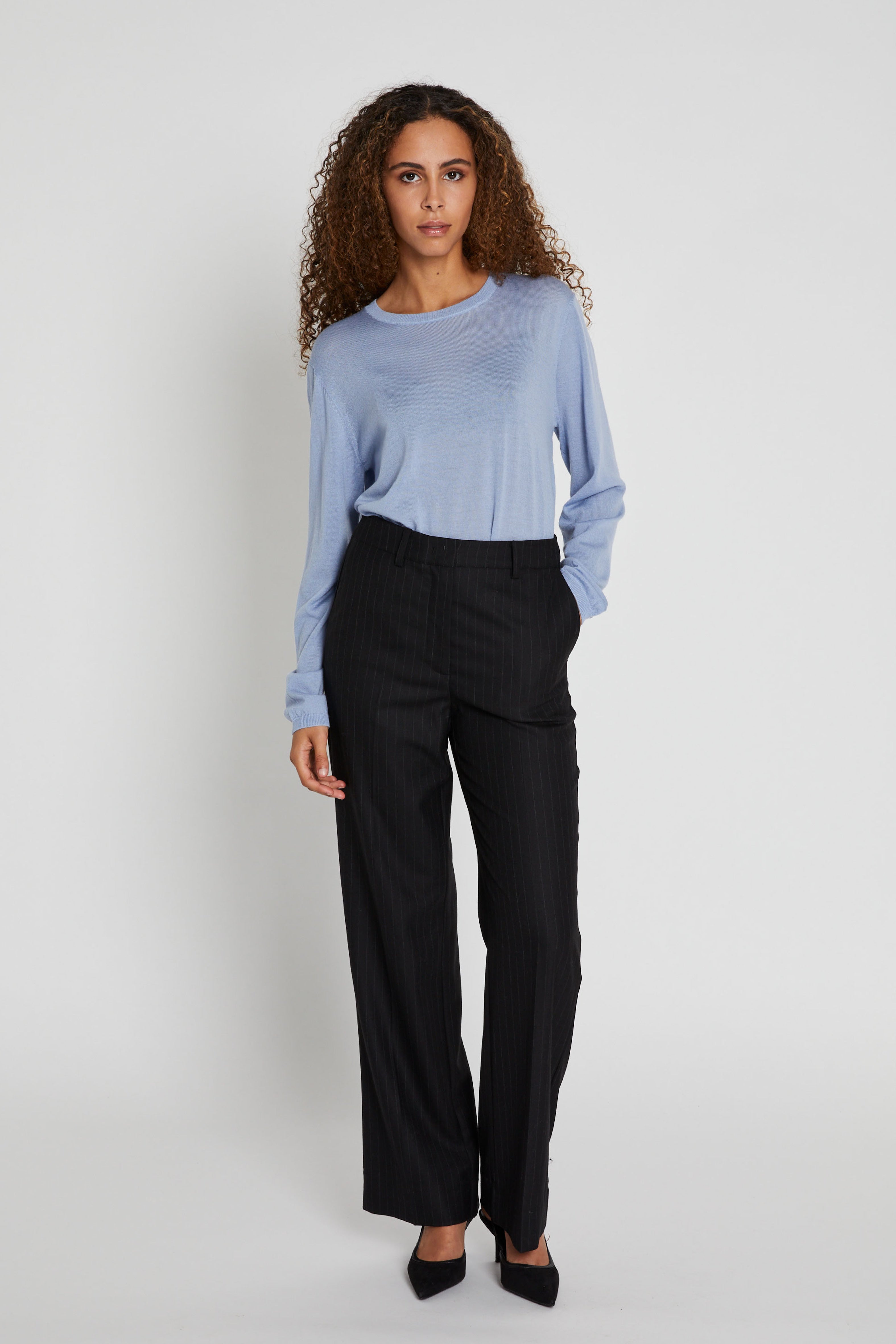BillBBEleza pants - Black pinstripe – BRUUNSBAZAAR.COM
