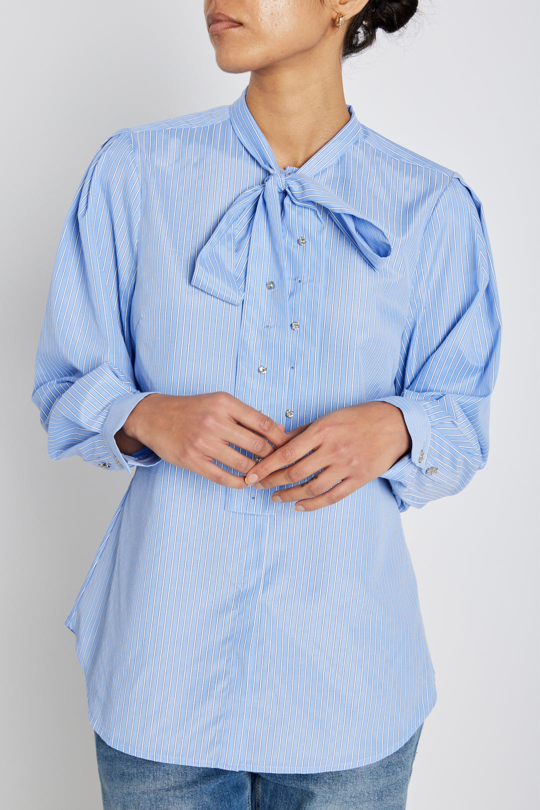 Bruuns Bazaar Women BorassusBBElza shirt Shirts Light blue stripe