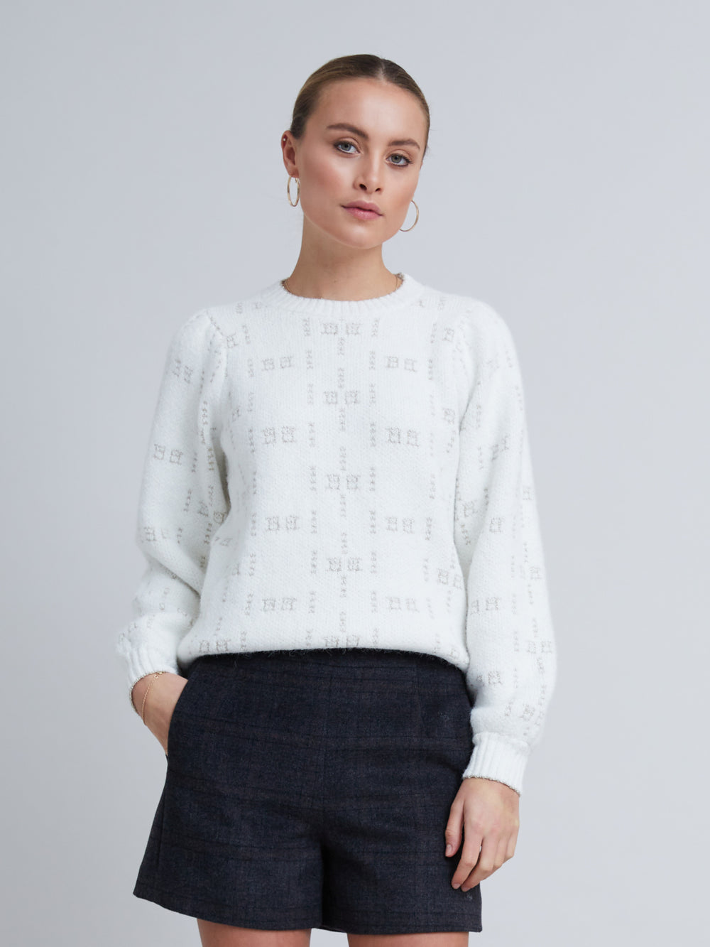 Bruuns Bazaar Women BrierBBElesa knit Knit Snow White