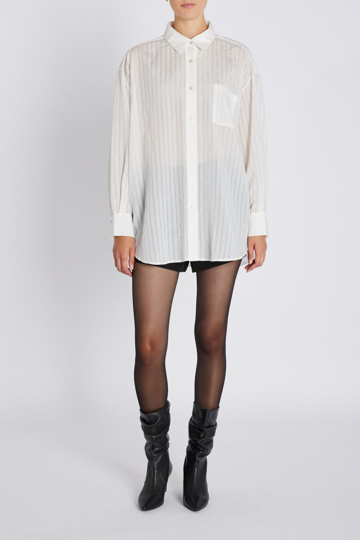 Bruuns Bazaar Women CalceoBBLowisa shirt Shirts White cream stripe