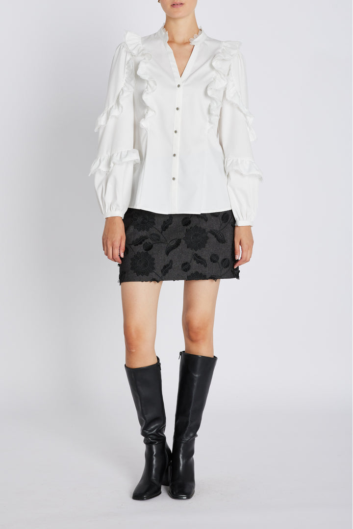 Bruuns Bazaar Women CardiniBBTaya shirt Shirts Snow White