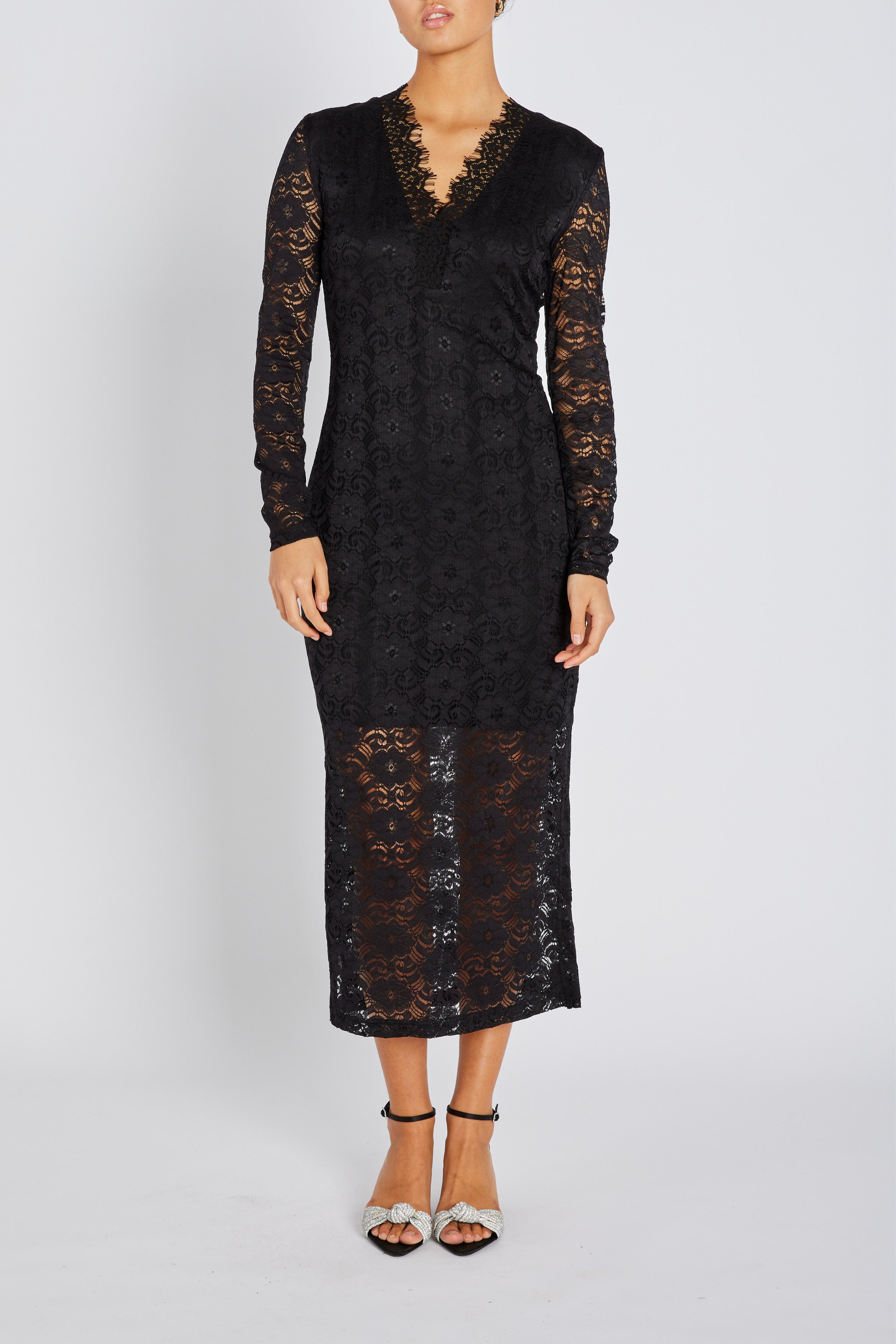 theredthread S lace up curve dress ブラック THEREDTHREAD / ザレッドスレッド】S lace up curve dress