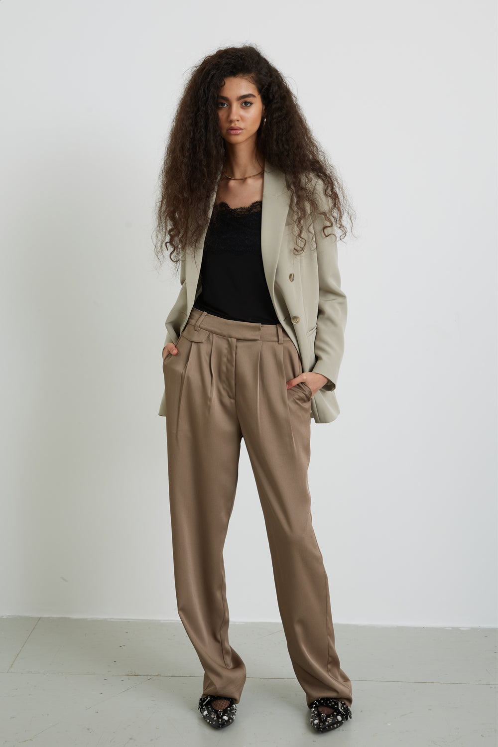 Bruuns Bazaar Women CedarsBBCella pants Pants Roasted Grey Khaki