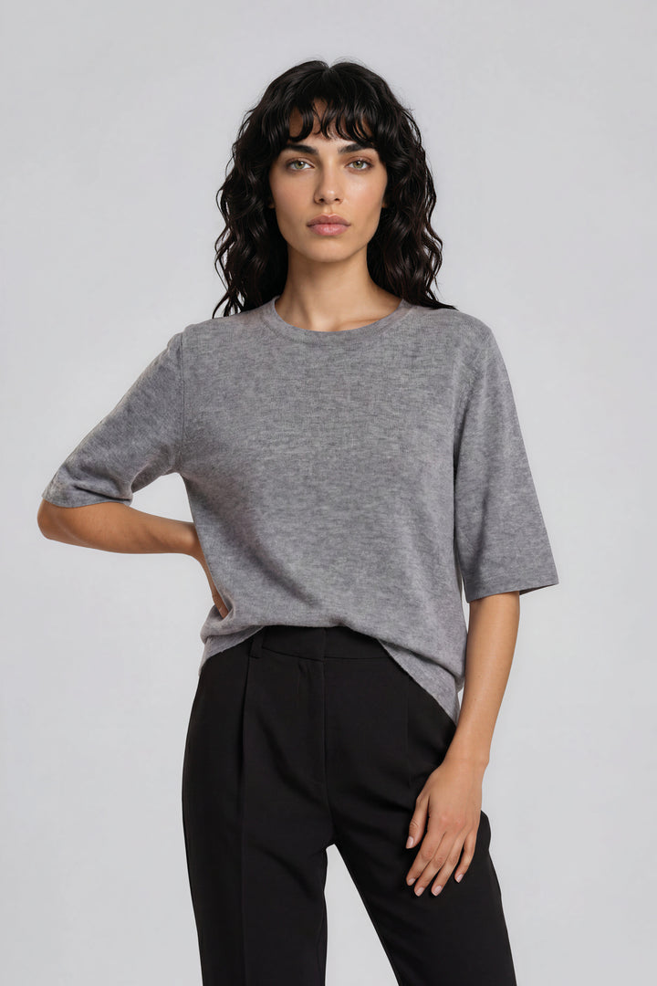 Bruuns Bazaar Women ChalinaBBAndra knit Knit Mid grey mel
