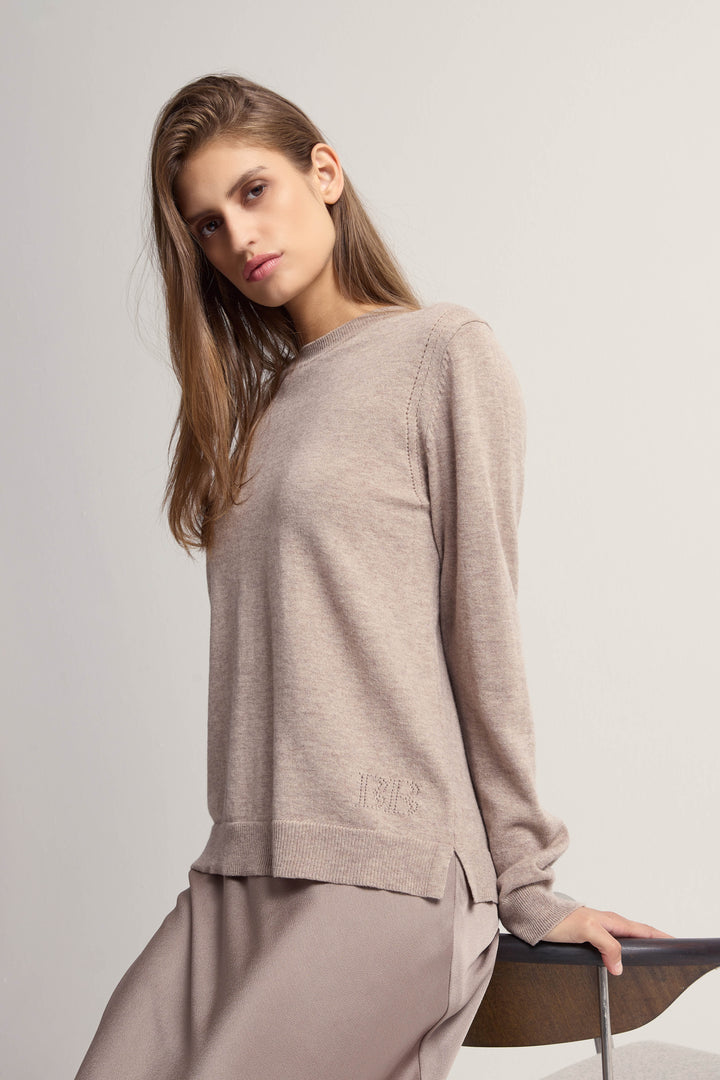 Bruuns Bazaar Women ChalinaBBAndras knit Knit Sand Melange