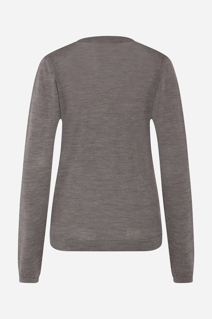 Bruuns Bazaar Women CharleneBBRound Neck knit Knit Concrete melange