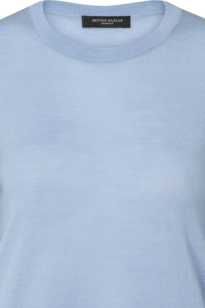 Bruuns Bazaar Women CharleneBBRound Neck knit Knit Light blue