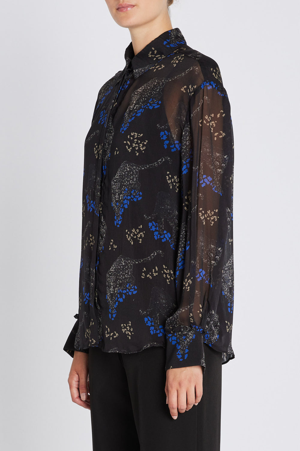 Bruuns Bazaar Women ChionoBBAgata shirt Shirts Black Blue leopard print