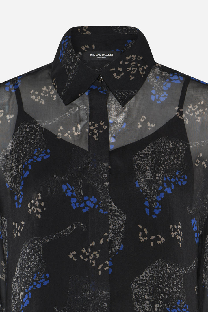 Bruuns Bazaar Women ChionoBBAgata shirt Shirts Black Blue leopard print