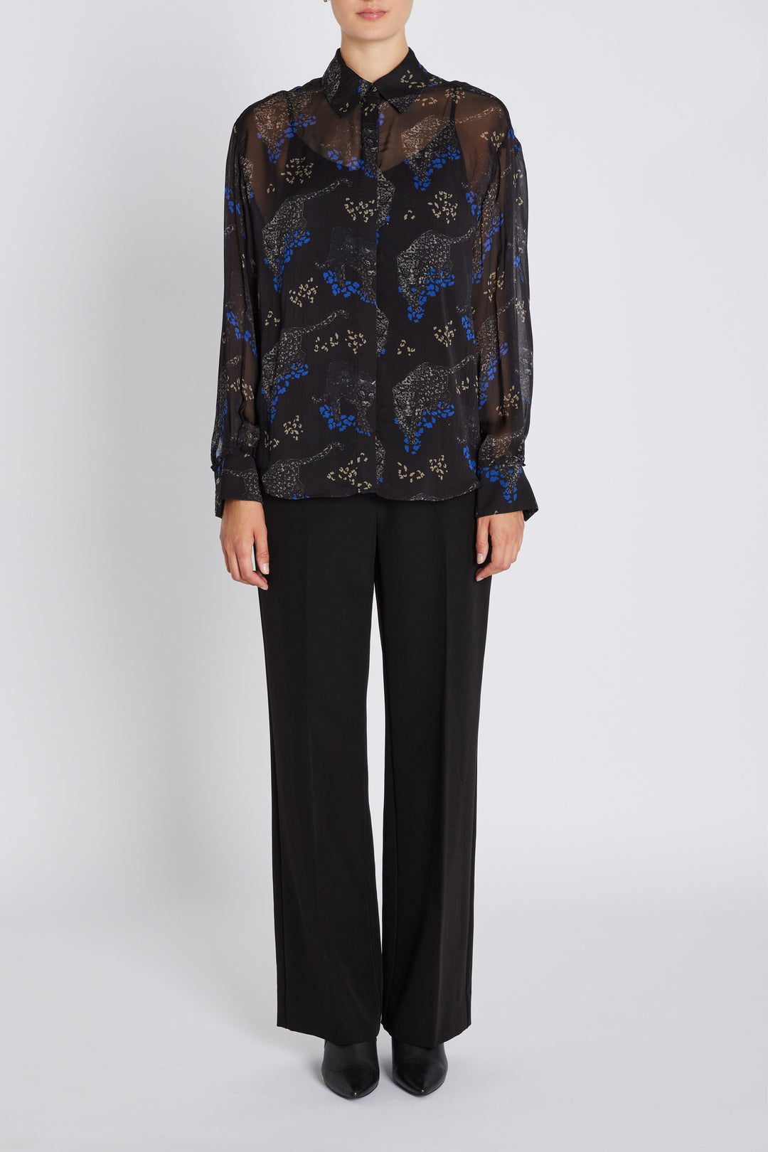 Bruuns Bazaar Women ChionoBBAgata shirt Shirts Black Blue leopard print