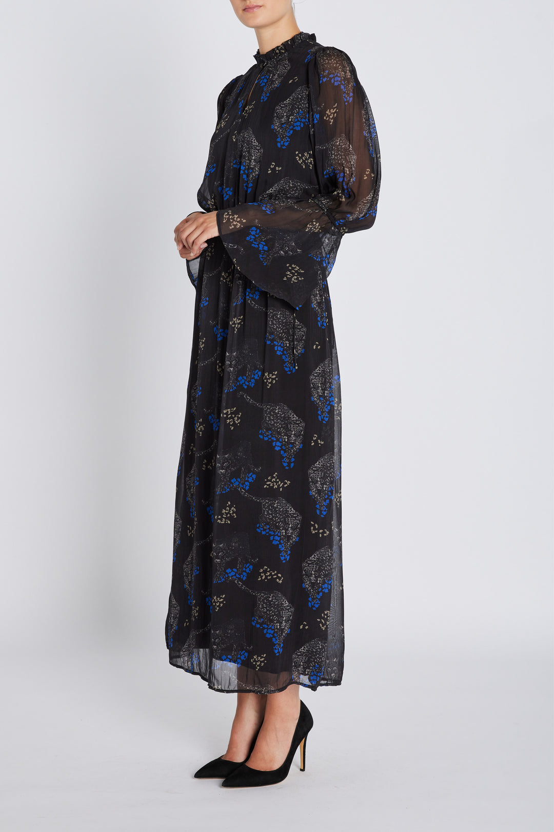 Bruuns Bazaar Women ChionoBBLissa dress Dress Black Blue leopard print