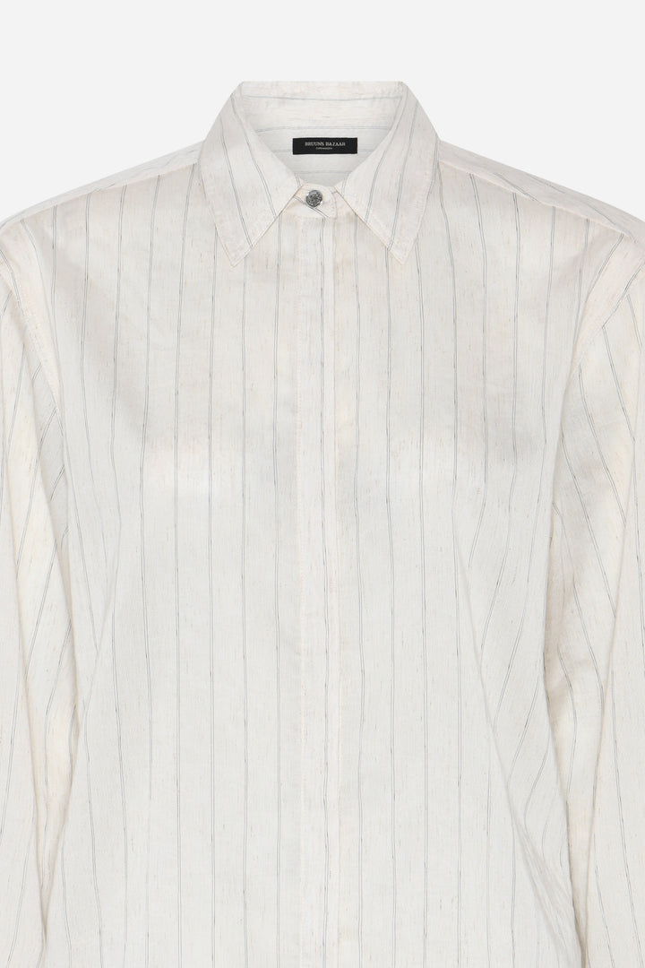 Bruuns Bazaar Women CoccoBBAgatah shirt Shirts Snow white with black stripe
