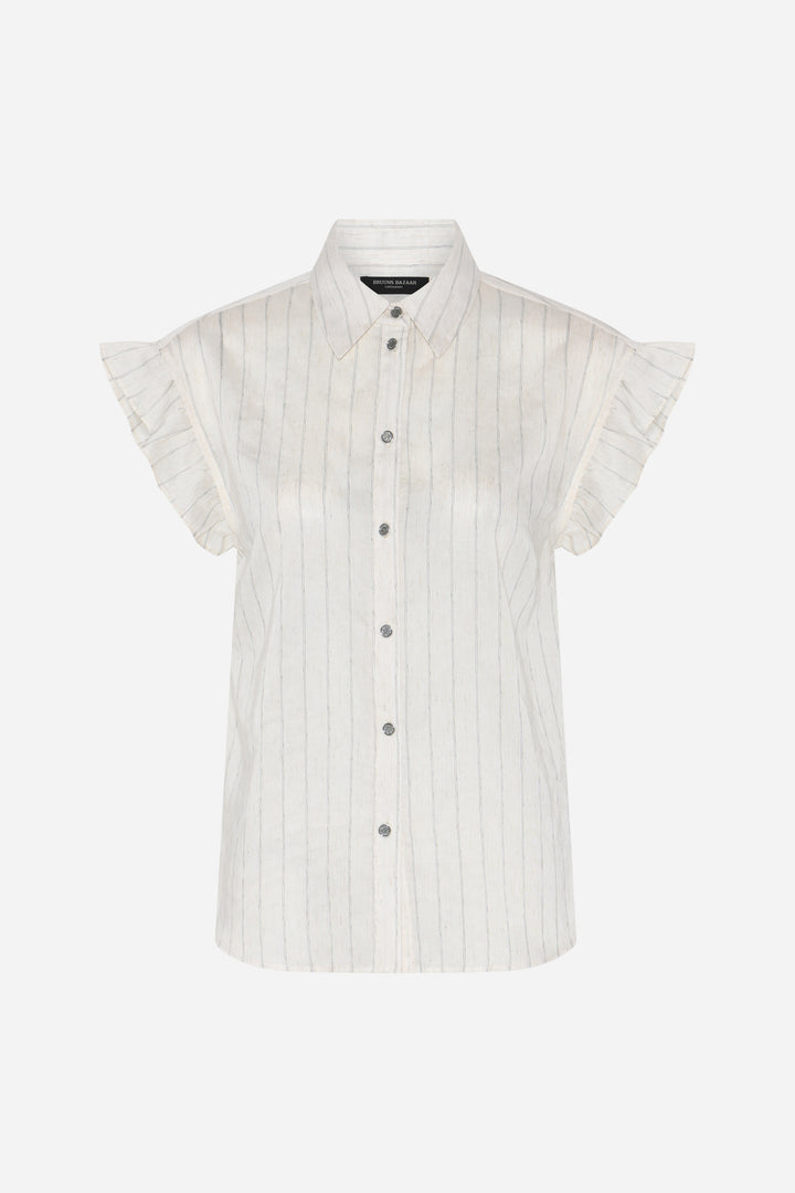 Bruuns Bazaar Women CoccoBBBilla shirt Shirts Snow white with black stripe