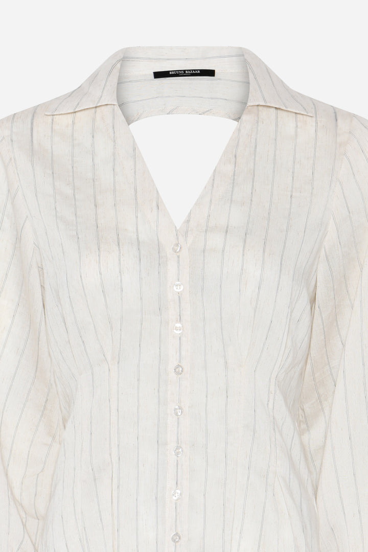 Bruuns Bazaar Women CoccoBBViona shirt Shirts Snow white with black stripe