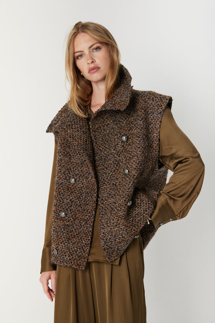 Bruuns Bazaar Women ColpoBBLitas waistcoat Vest Brown Melange