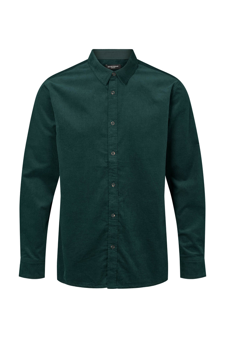 Bruuns Bazaar Men CordBBStoked shirt Shirts Dark green