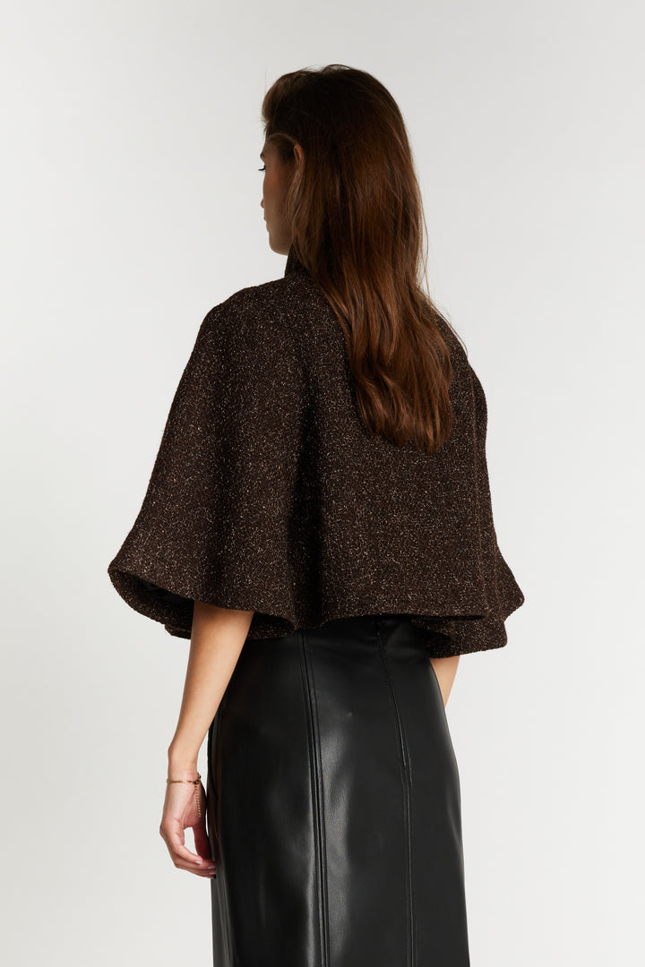 Bruuns Bazaar Women CryosaBBCara cape Blazer Dark Brown