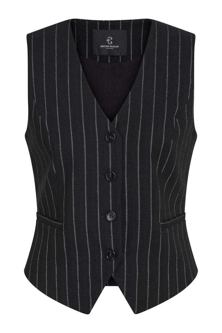 Bruuns Bazaar Women DecumariaBBBielle waistcoat Blazer Black with lurex