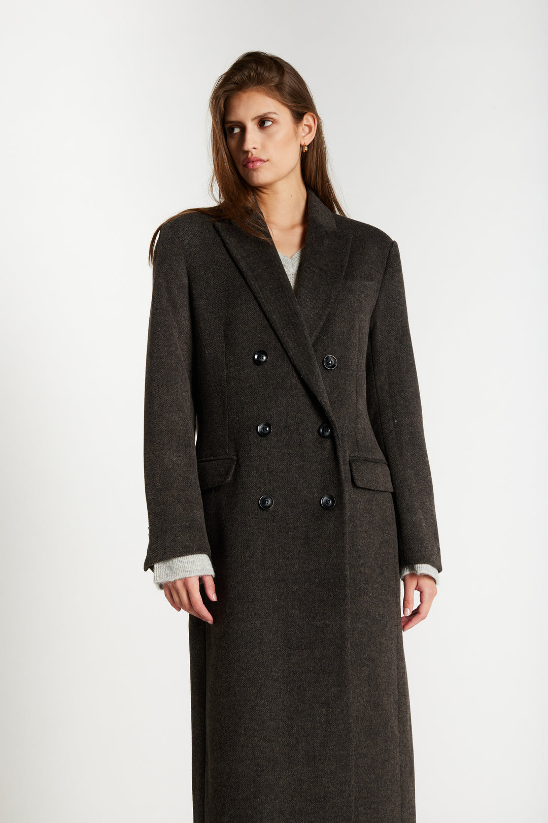 Bruuns Bazaar Women FallopiaBBAbellas coat Outerwear Dark Grey Melange