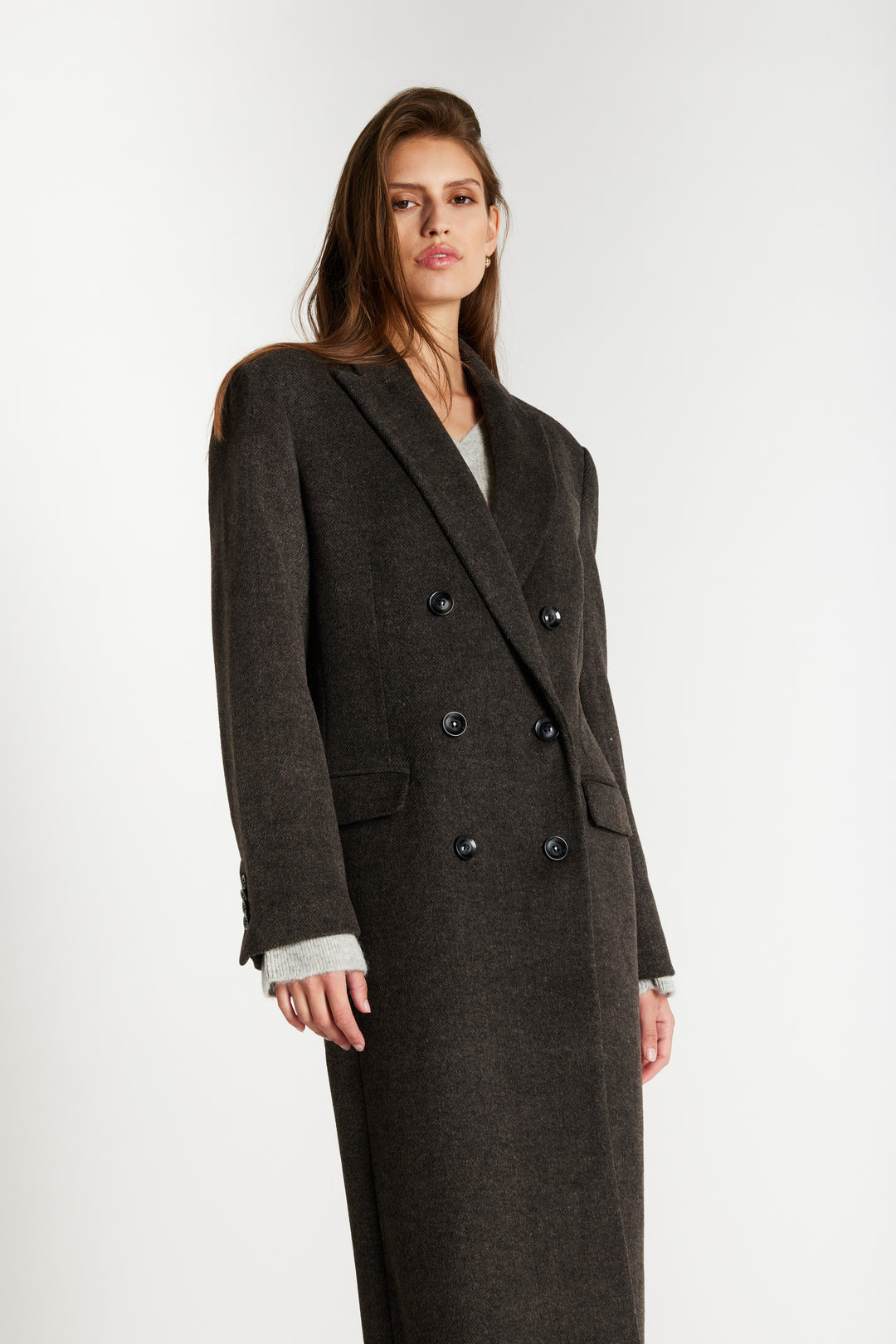 Bruuns Bazaar Women FallopiaBBAbellas coat Outerwear Dark Grey Melange