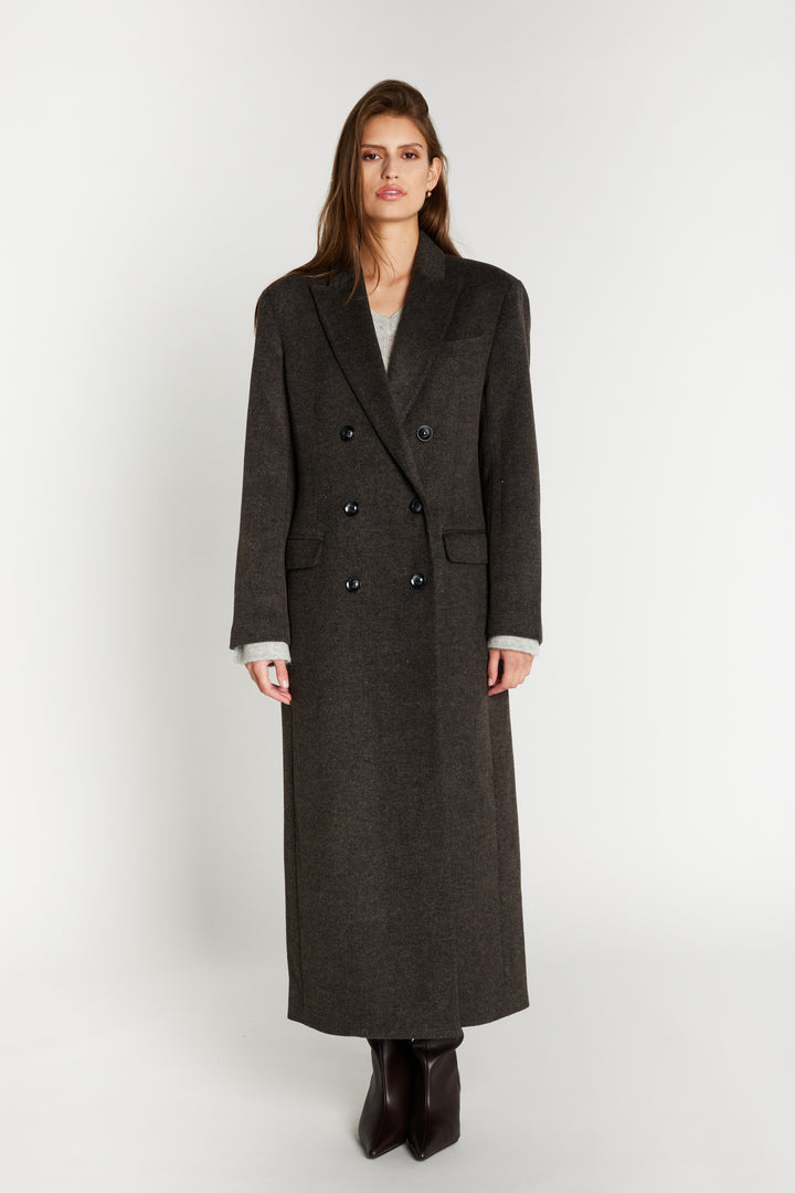 Bruuns Bazaar Women FallopiaBBAbellas coat Outerwear Dark Grey Melange