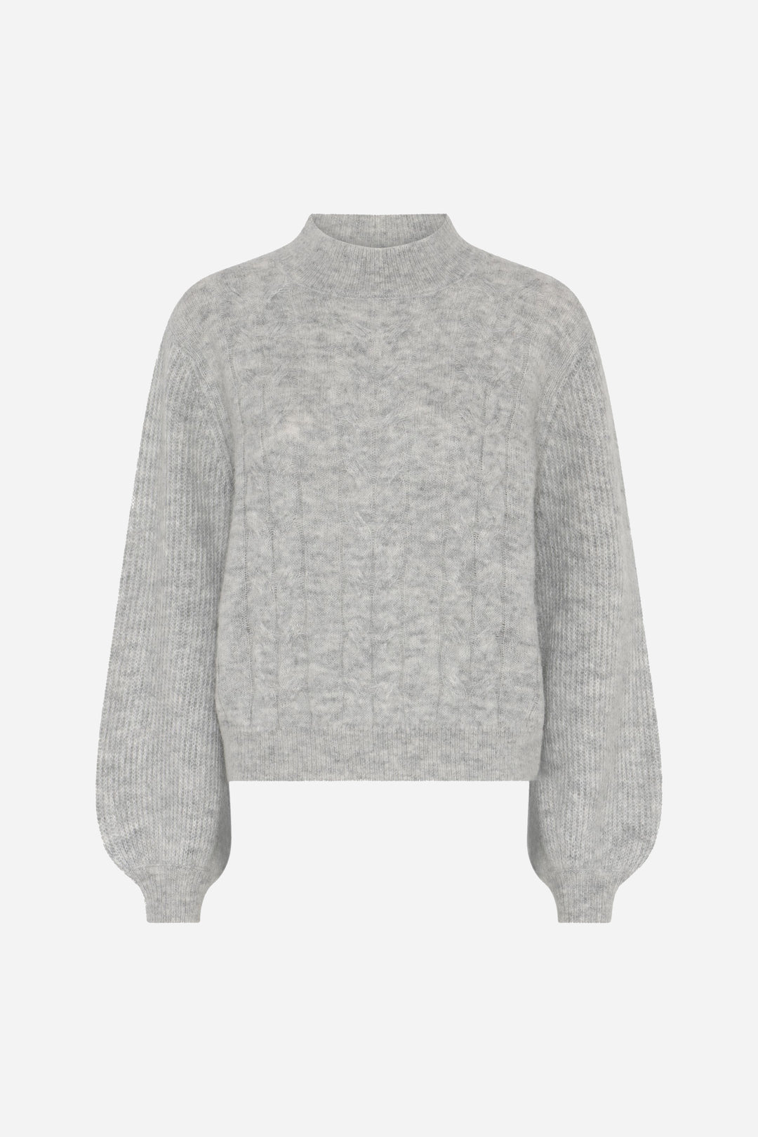 Bruuns Bazaar Women FluffyBBAmandra knit Knit Light grey melange