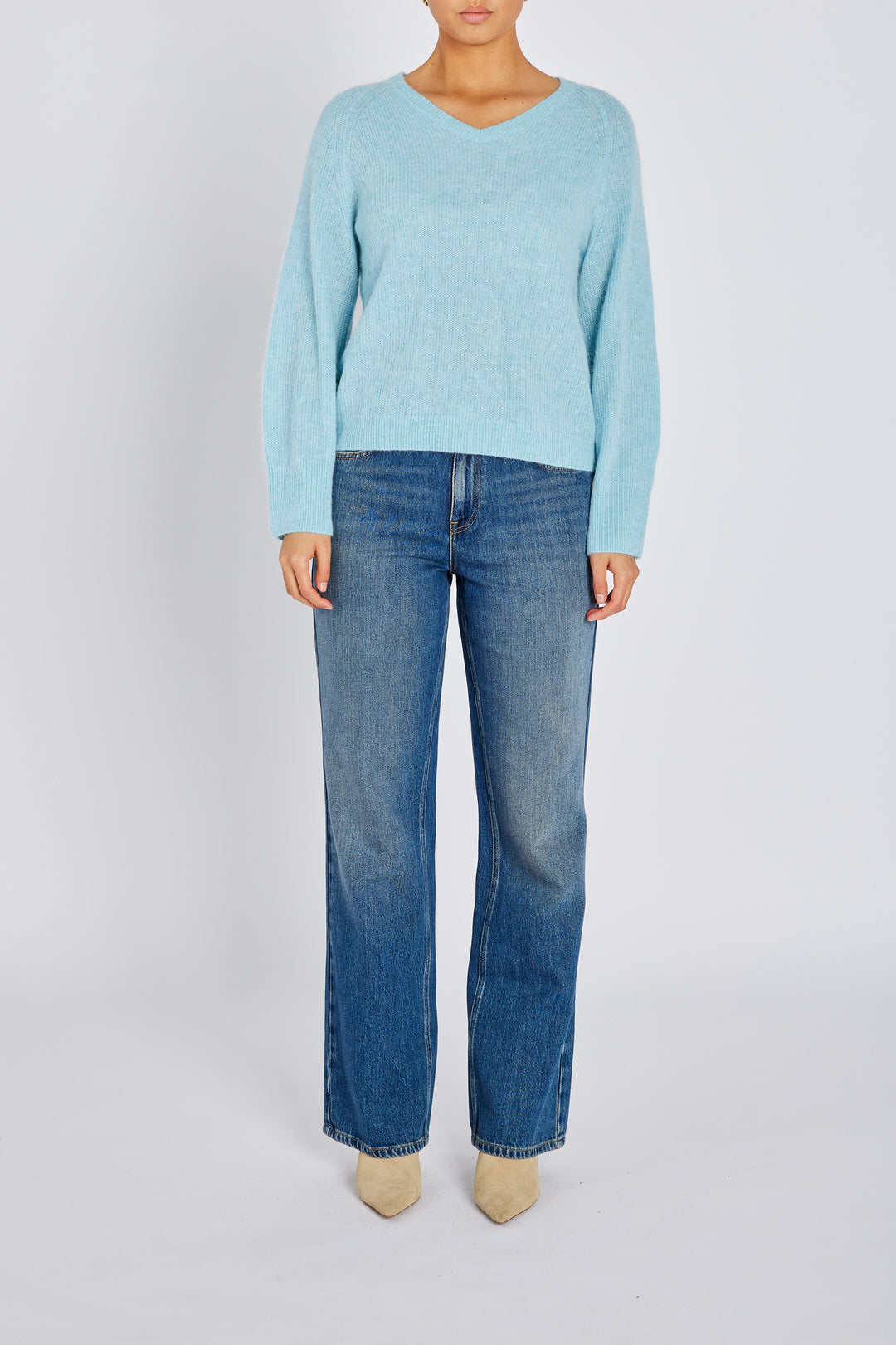 Bruuns Bazaar Women FluffyBBAmera knit Knit Light blue