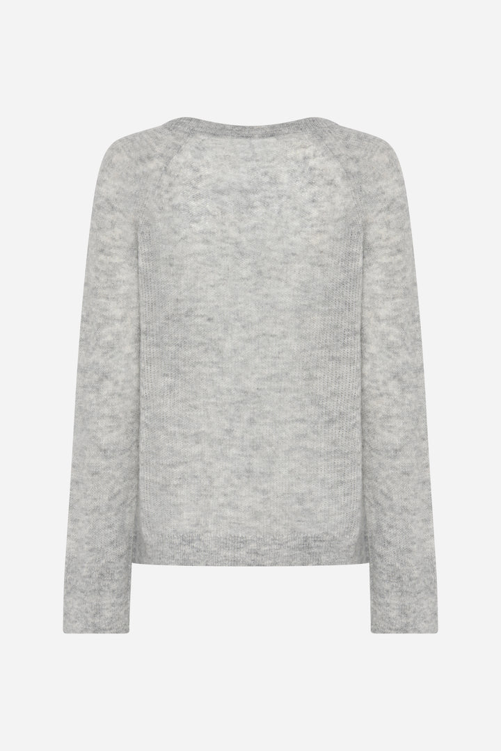 Bruuns Bazaar Women FluffyBBAmera knit Knit Light grey melange